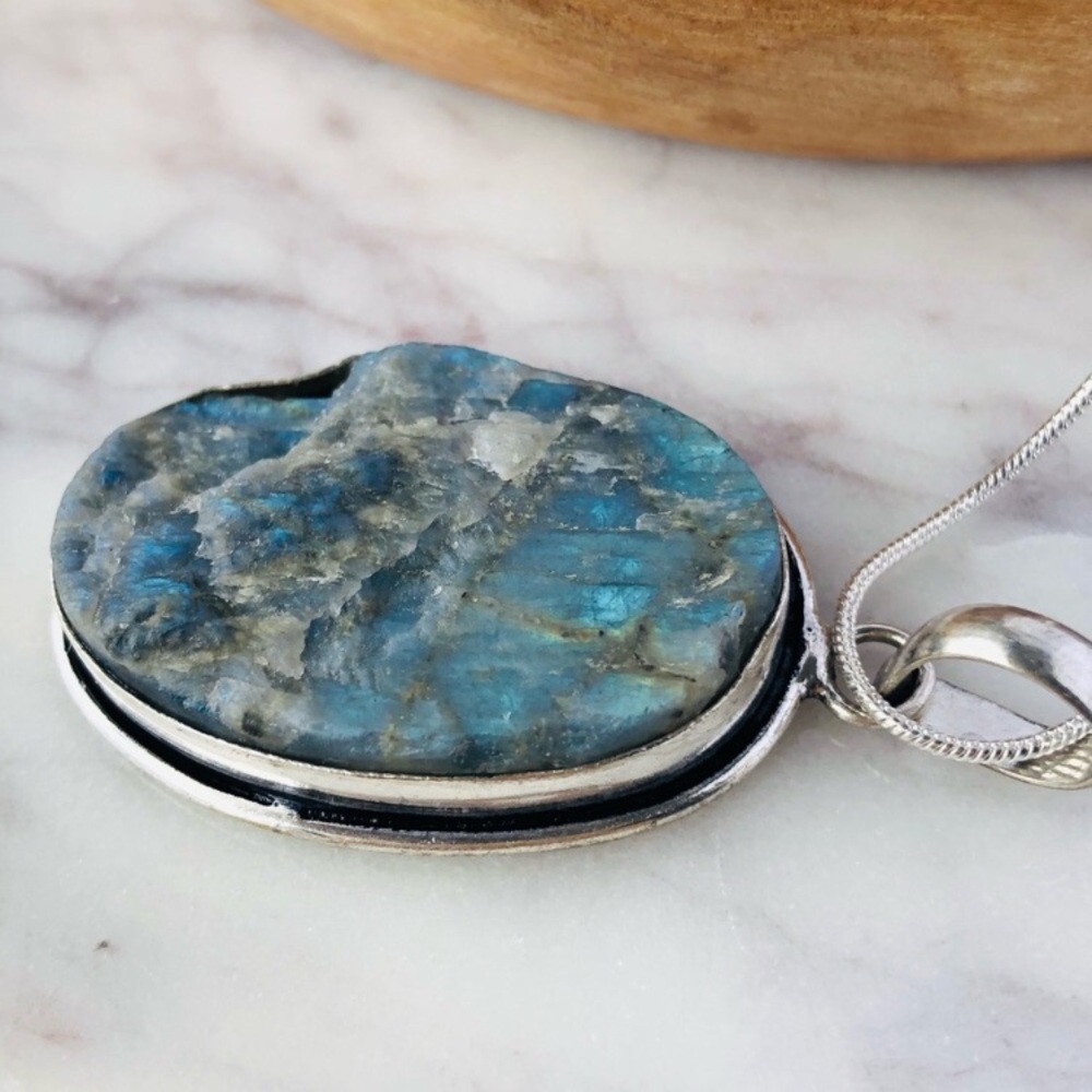 Labradorite Silver Necklace